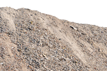 A pile of construction waste on a construction site. isolated object.