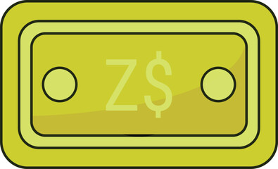 Zimbabwe Note Icon Currency Finance Illustration