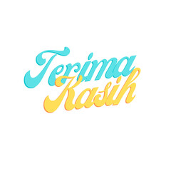 Fototapeta premium Thank you, terimakasih, thanks, alphabet, colorful, vector, message, terima kasih, text