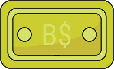 Brunei Dollar Note Icon Currency Finance Illustration