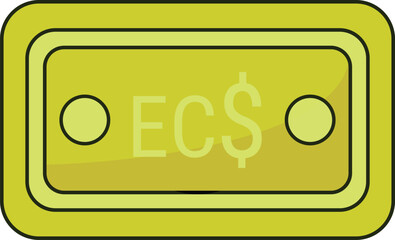 EC Dollar Note Icon Currency Finance Illustration