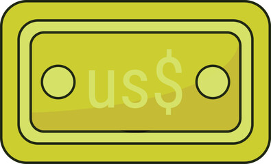 US Dollar Note Icon Currency Finance Illustration