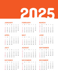 2025 monthly canvas calendar template design