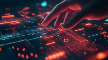 A professional presenting AI-powered 3D glowing tools for innovation with 2D glowing task enhancements. 4k resolution, Cinematic Scene