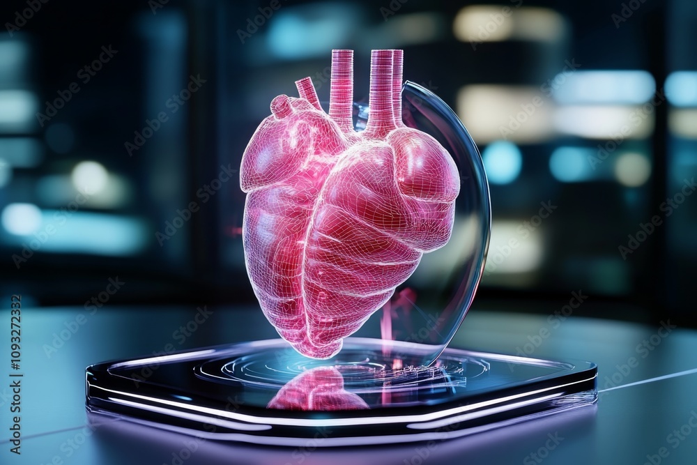 Poster aorta artery outlined with clean, sharp geometric shapes, highlighting its structure in a modern sty