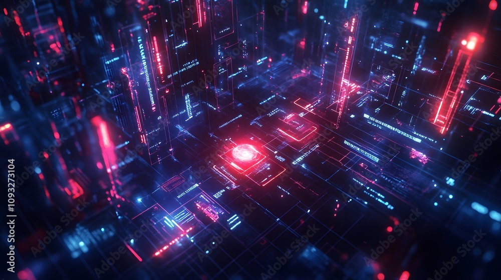 Poster A virtual collaboration session featuring 3D glowing strategy visuals and 2D live task updates. 4k resolution, Cinematic Scene
