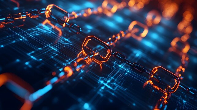 A collaborative workspace where 3D glowing blockchain scalability solutions are analyzed with 2D glowing milestones. 4k resolution, Cinematic Scene