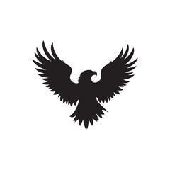 flying eagle head logo icon silhouette vector art flat design illustrations