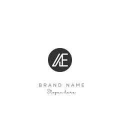 AE Letter Logo Design. Modern minimalistic creative AE letter initial icon vector template. Premium logo with Objects design. Elegant corporate identity.