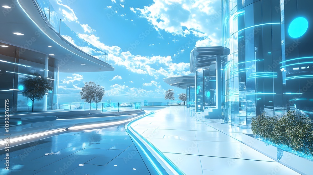 Poster A digital design studio displaying 3D glowing climate-smart architecture tools and 2D actionable plans. 4k resolution, Cinematic Scene