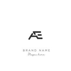 AE Letter Logo Design. Modern minimalistic creative AE letter initial icon vector template. Premium logo with Objects design. Elegant corporate identity.