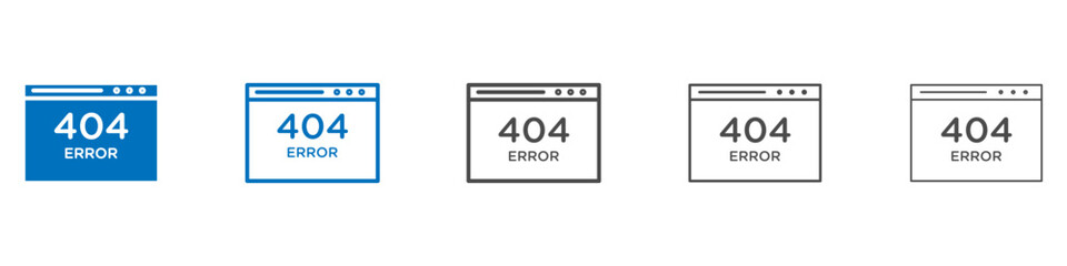 404 Error icon vector set collection for web
