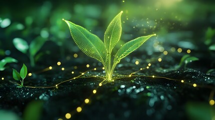 A professional presenting 3D glowing carbon footprint reduction strategies with 2D actionable task plans. 4k resolution, Cinematic Scene