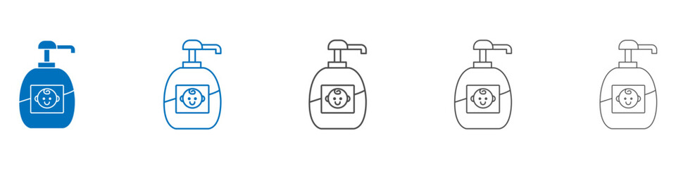 Baby shampoo icon vector set collection for web