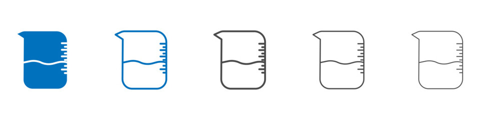 Beaker icon vector set collection for web