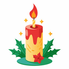 christmas candle illustration