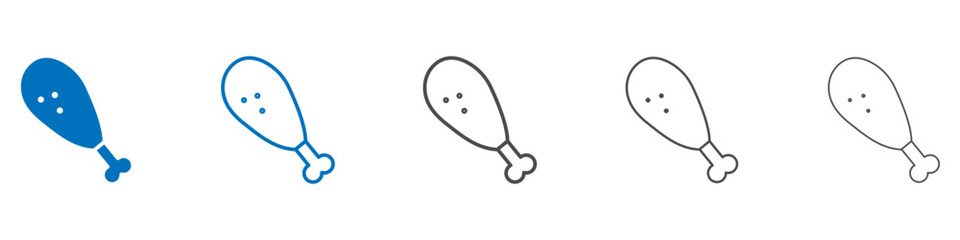 Chicken leg icon vector set collection for web