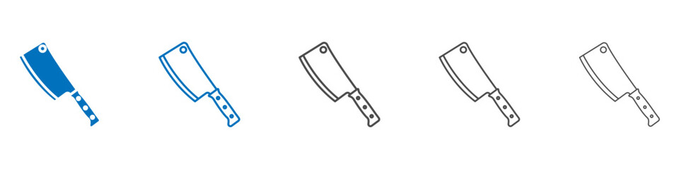 Chopper knife icon vector set collection for web