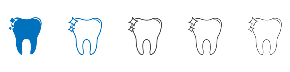clean tooth icon vector set collection for web