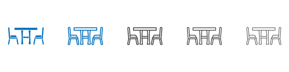 Dinner table icon vector set collection for web