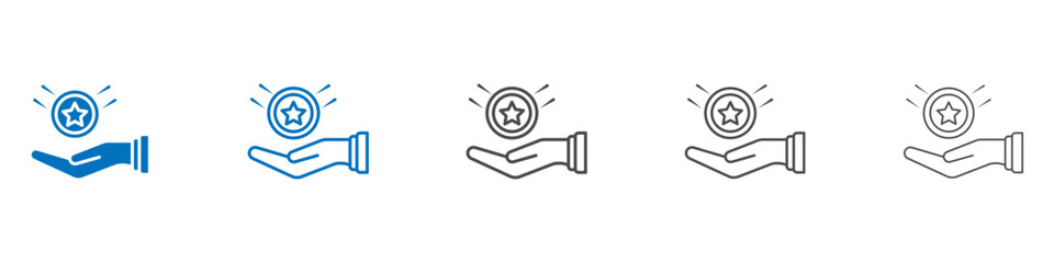 Earn point icon vector set collection for web