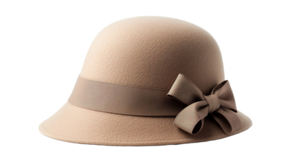 Isolate a chic beige cloche hat fashion event urban setting high-quality image stylish concept