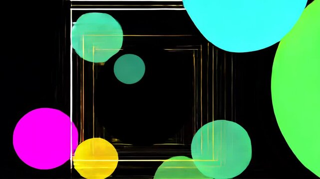 Colorful Circle Icon Set for Medicine and Cosmetics with 3D Paint Design in Pink Yellow and Green