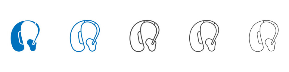 Hearing aid icon vector set collection for web