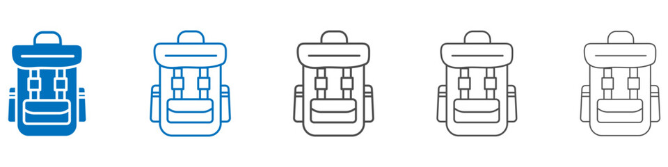 Hiking backpack icon vector set collection for web