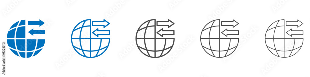 Poster import and export icon vector set collection for web