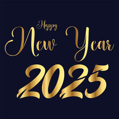 Happy New Year 2025 text design vector, Happy New Year 2025 typography