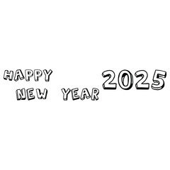 Happy New Year 2025 text design vector, Happy New Year 2025 typography