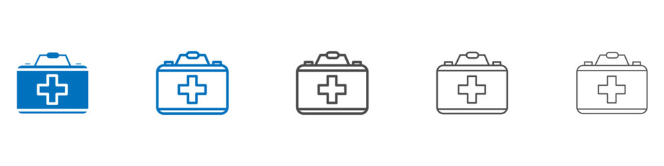Medical aid kit icon vector set collection for web