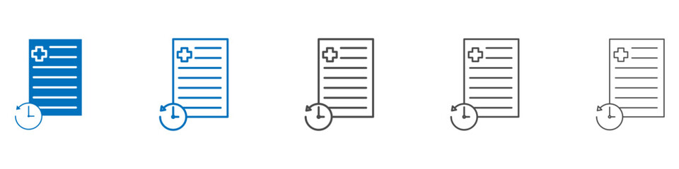 Medical history icon vector set collection for web