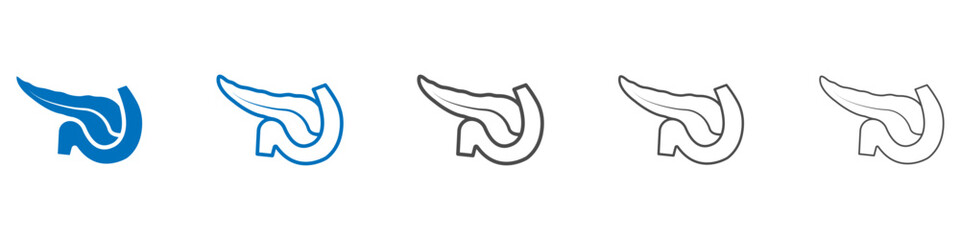 pancreas icon vector set collection for web