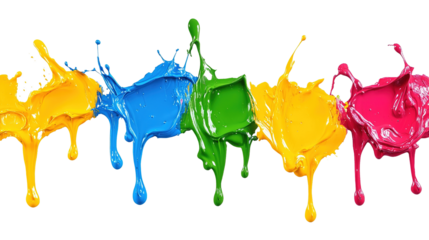 Colorful paint splash action studio setting visual art content creative environment aesthetic viewpoint isolate effect