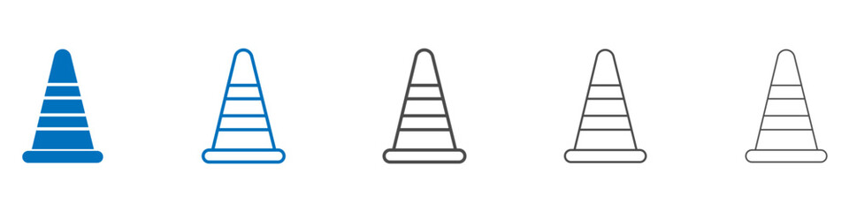 Road cone icon vector set collection for web