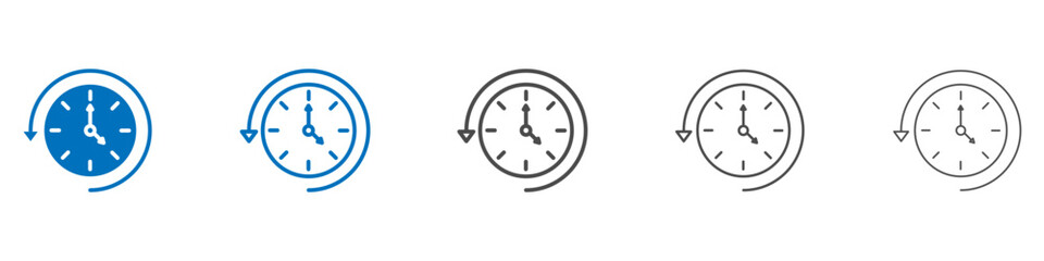 Rewind time icon vector set collection for web