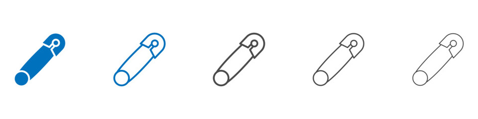 Safety pin icon vector set collection for web