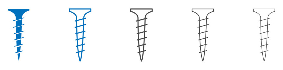 Screws icon vector set collection for web