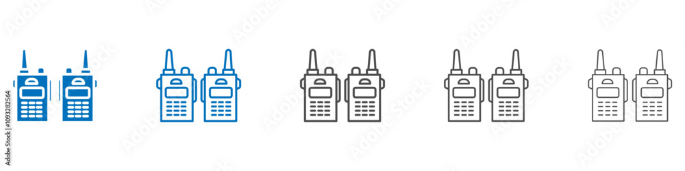 Poster two way radio icon vector set collection for web