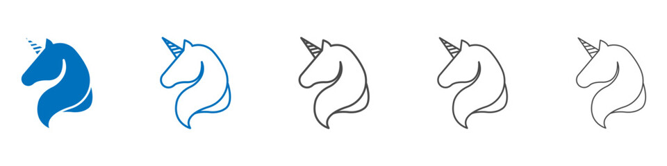 Unicorn icon vector set collection for web