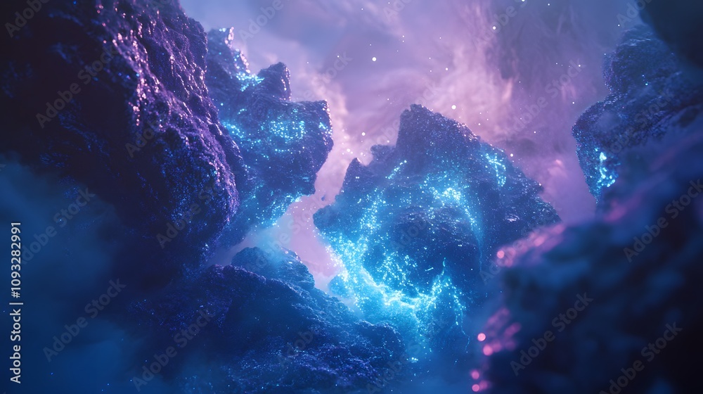 Poster A designer working with AI-powered 3D glowing visualizations of product features and 2D animated edits. 4k resolution, Cinematic Scene