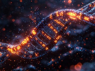 Digital DNA Strand with Encoded Binary Data Storage Concept