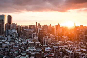 Sun and a heat wave in the city Taipei, Taiwan