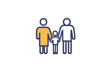Icon of a family holding hands, symbolizing unity, care, and emotional connection.