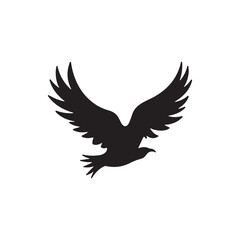 flying eagle head logo icon silhouette vector art flat design illustrations