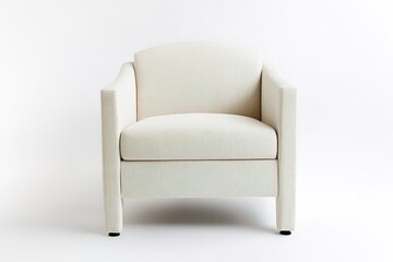 Fototapeta premium Minimalist white armchair on a plain background