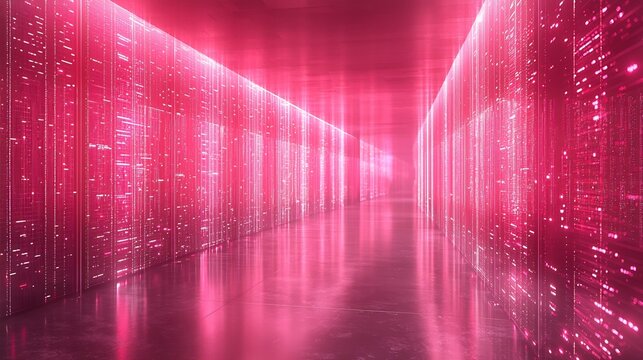 Futuristic Server Room with Holographic DNA Storing Massive Data on Clean Backdrop - Powered by Adobe