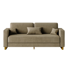 A tan couch with pillows on it